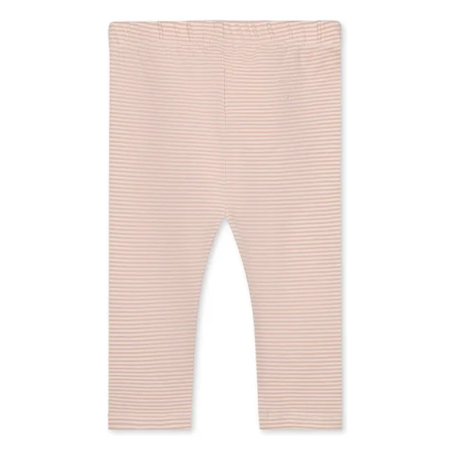 Legging de algodón orgánico a rayas | Rosa