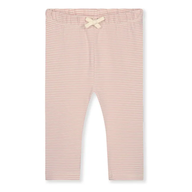 Legging de algodón orgánico a rayas | Rosa