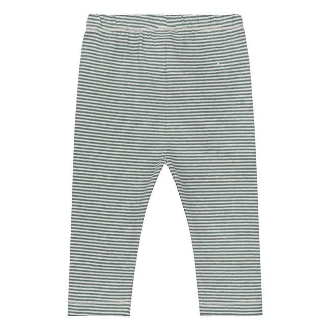 Legging de algodón orgánico a rayas | Azul Gris