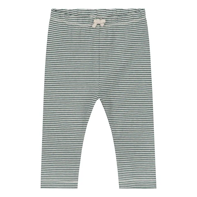 Legging de algodón orgánico a rayas | Azul Gris
