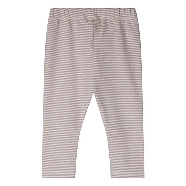 Stripes Organic Cotton Legging | Mauve