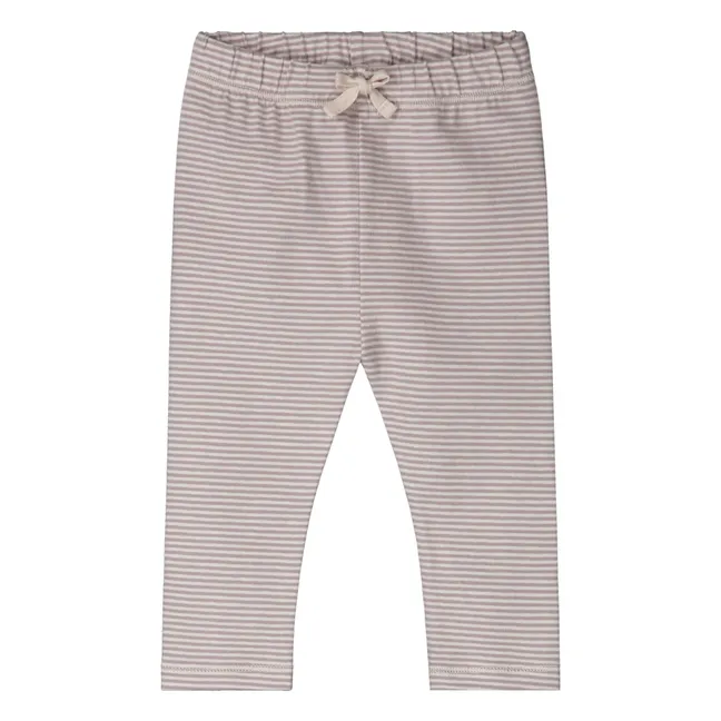 Stripes Organic Cotton Legging | Mauve