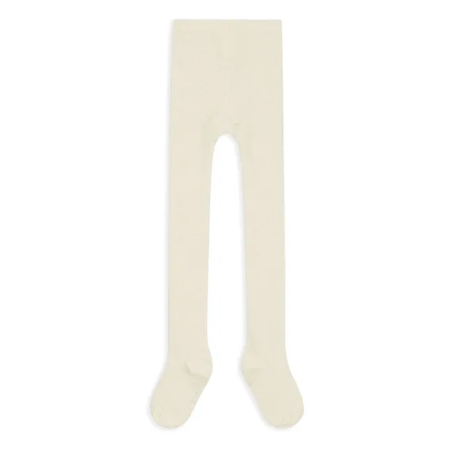 Organic Cotton Rib Tights | Cream