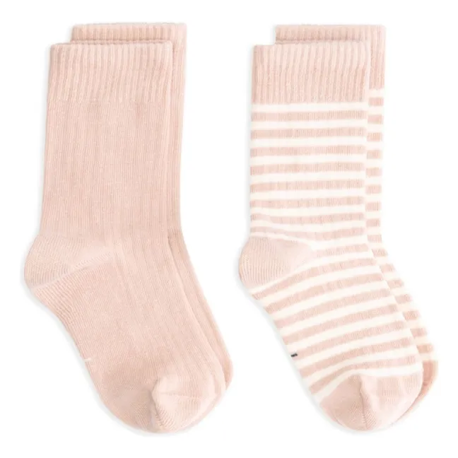 Lot de 2 Paires de Chaussettes Coton Bio | Rose