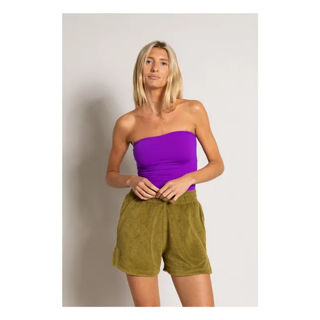 Short Femme éponge | Vert olive