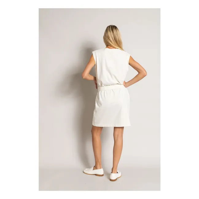 Vestido con cinturón de algodón ecológico  | Crudo