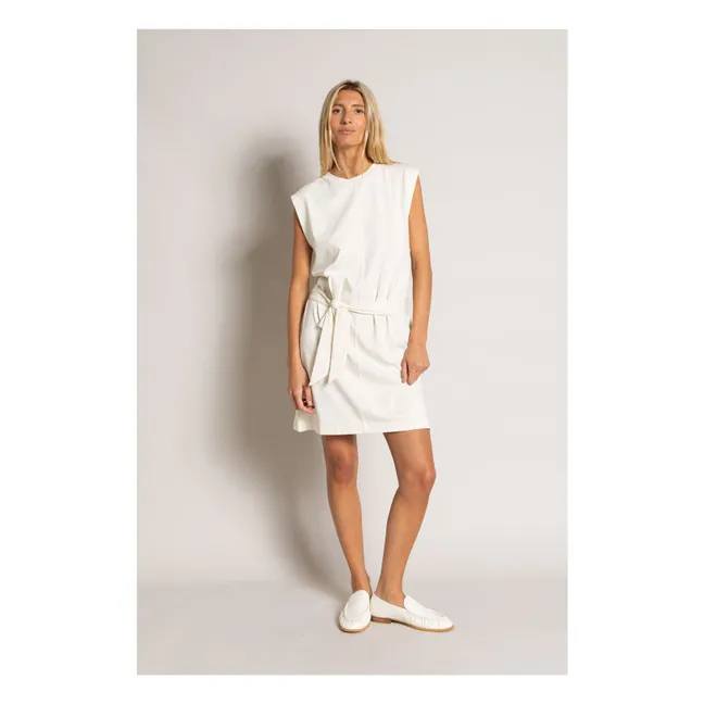 Vestido con cinturón de algodón ecológico  | Crudo