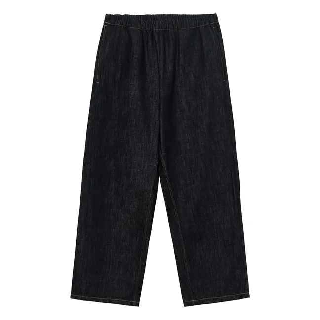 Entspannte Jeans mit Gummizug aus Bio-Baumwolle | Schwarz