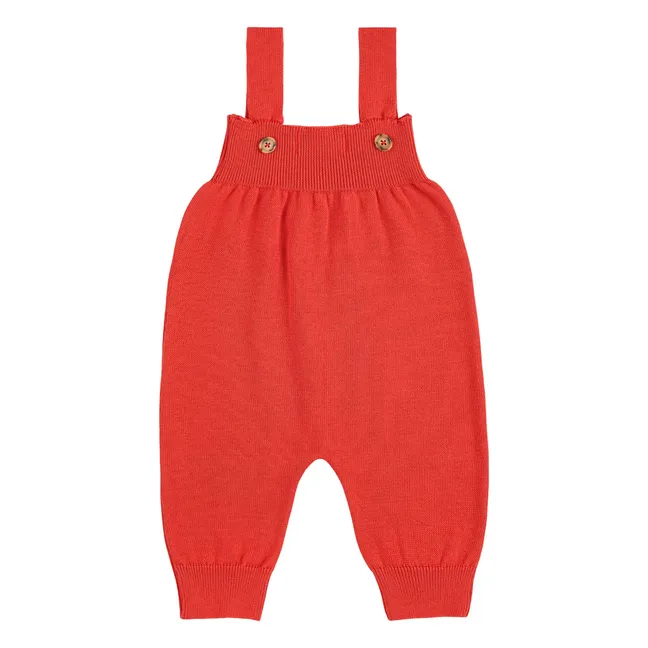 Salopette Train Maille Coton Bio | Rouge