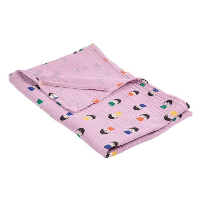 Lot Pyjama Lange et Bavoir Pions | 	Lilas