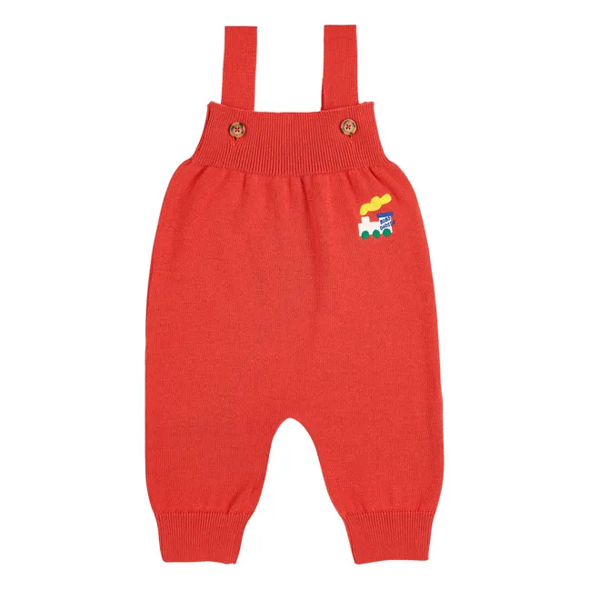 Salopette Train Maille Coton Bio | Rouge