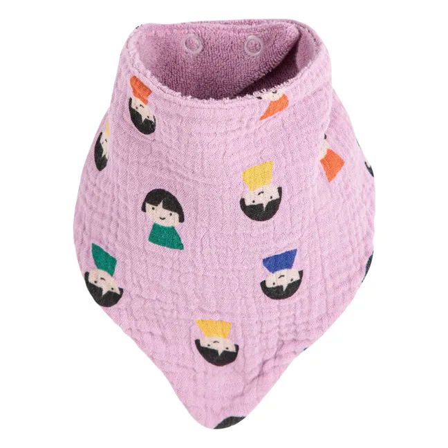 Lot Pyjama Lange et Bavoir Pions | 	Lilas
