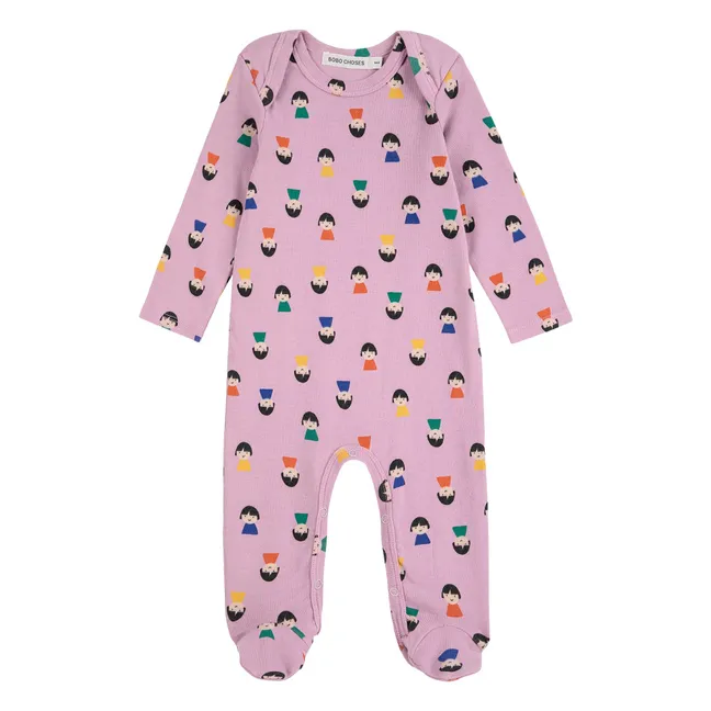 Lot Pyjama Lange et Bavoir Pions | 	Lilas