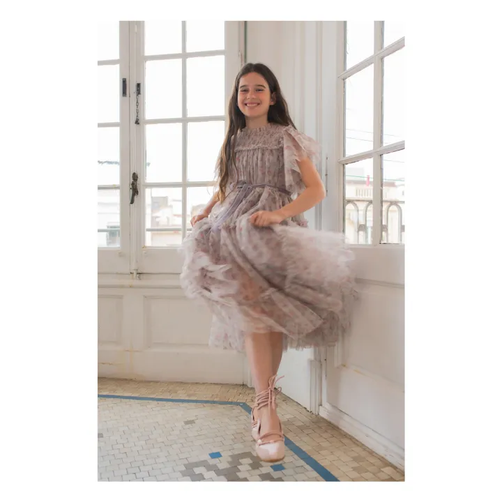 Robe Carolina Fleurie | Rose pâle- Image produit n°1