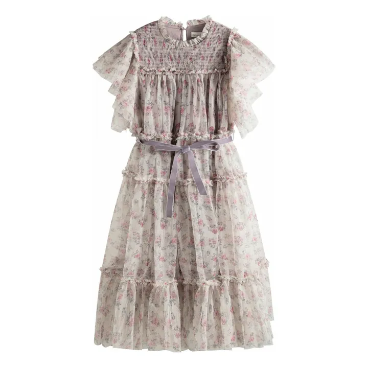 Robe Carolina Fleurie | Rose pâle- Image produit n°0