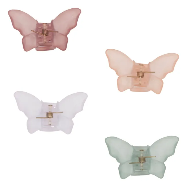 Set of 4 Butterfly clips | Pink