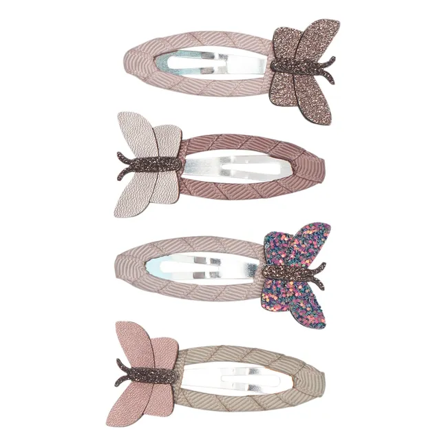 Set of 4 Rainforest Butterfly clips | Pink