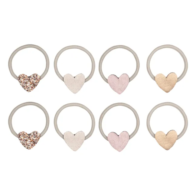 Set of 8 Mini Hearts Scrunchies | Cream