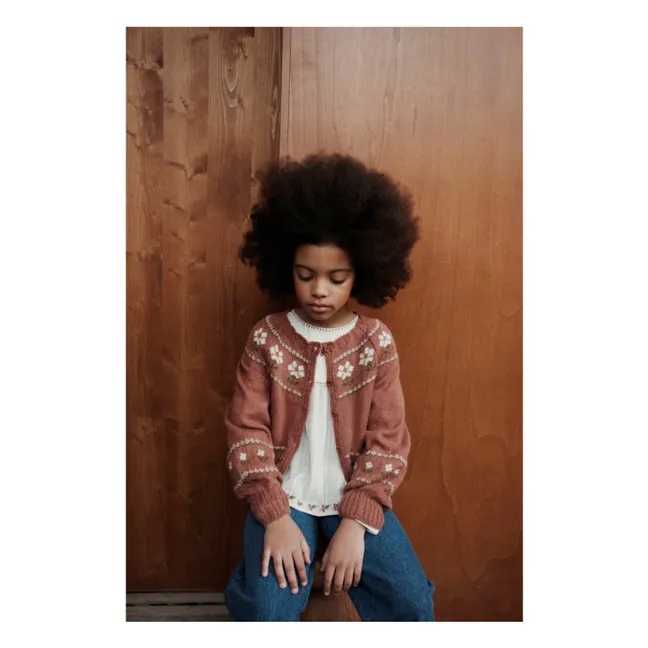 Strickjacke Marguerite Wolle | Altrosa