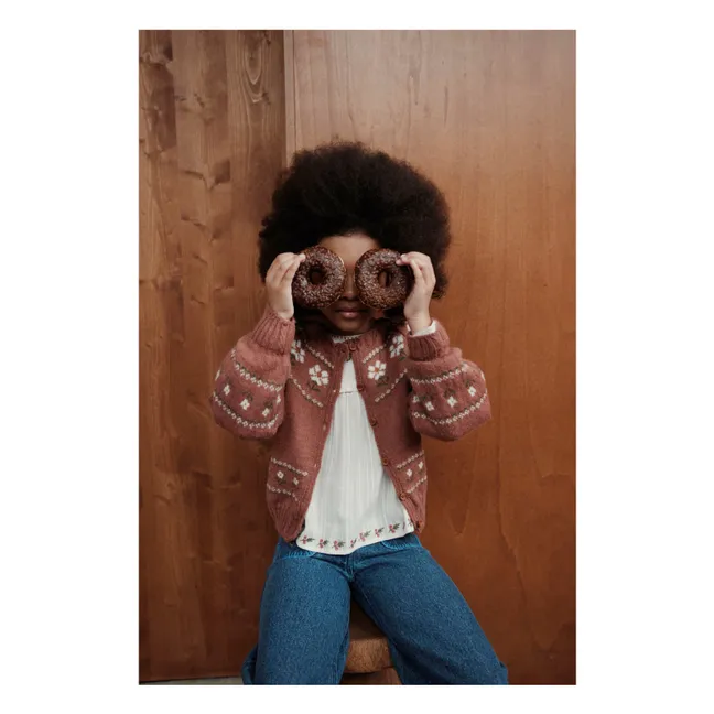 Strickjacke Marguerite Wolle | Altrosa