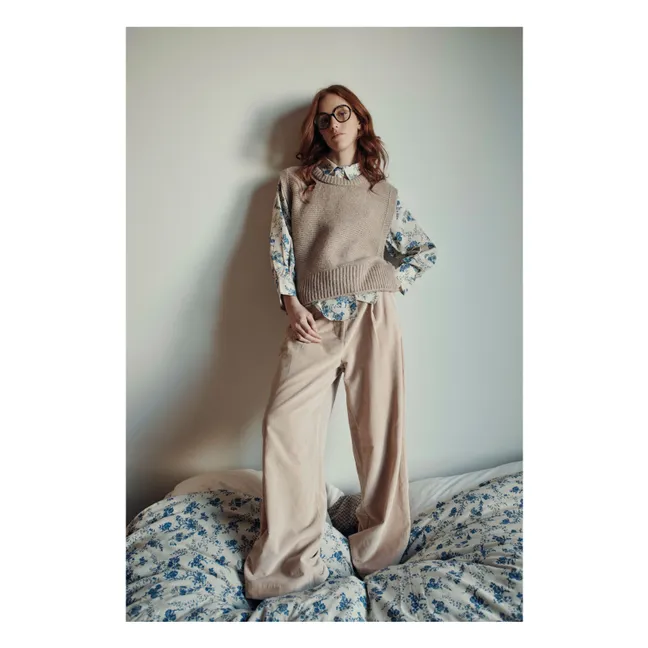 Pull Sans Manches Columbia Laine Mérinos Extra Fine | Beige