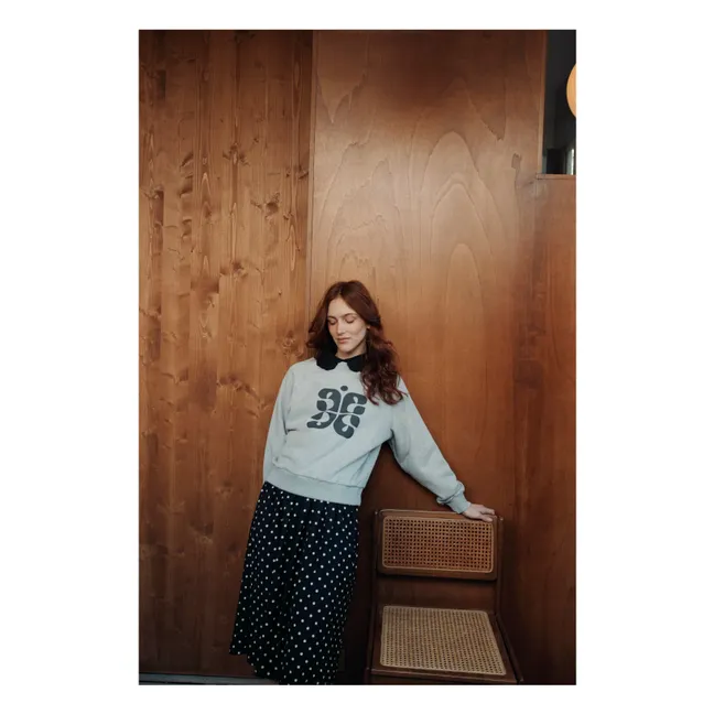 Sweat Carl Sigle Coton Bio | Gris chiné
