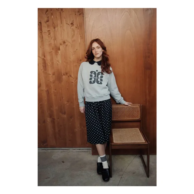 Sweat Carl Sigle Coton Bio | Gris chiné