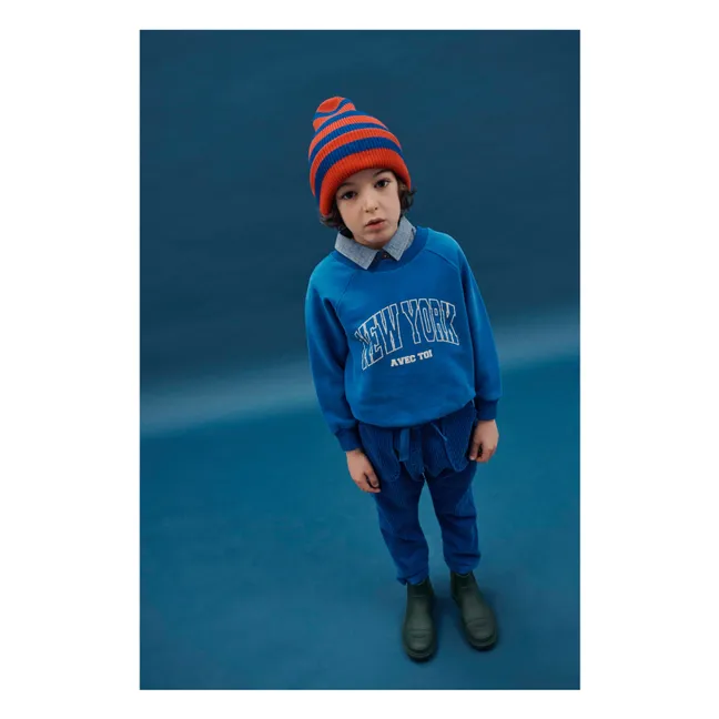 Sweat New York Coton Bio | Bleu roi