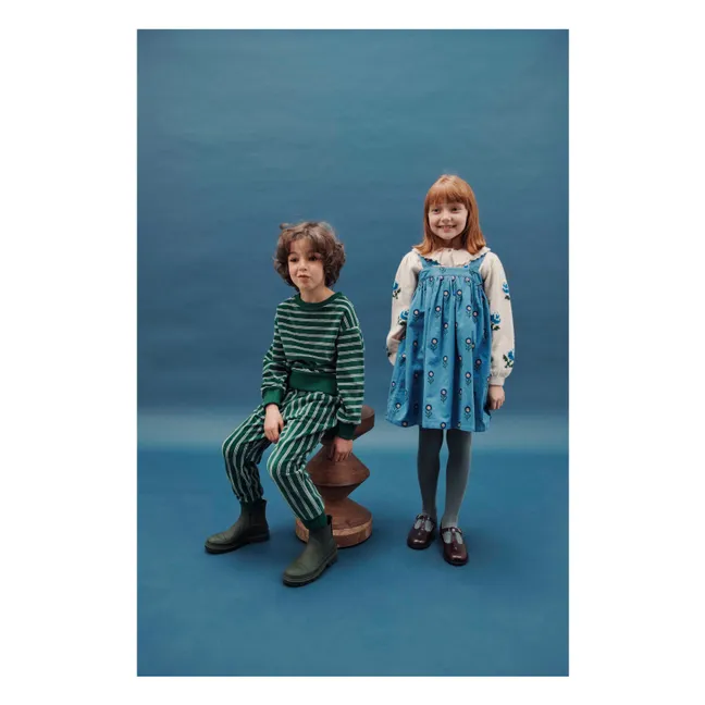 Jogger Rayé Velours | Vert