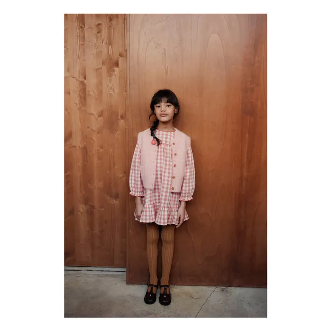 Robe Volants Vichy | Rose