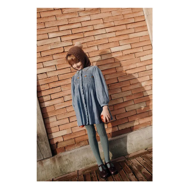 Vestido fruncido | Azul