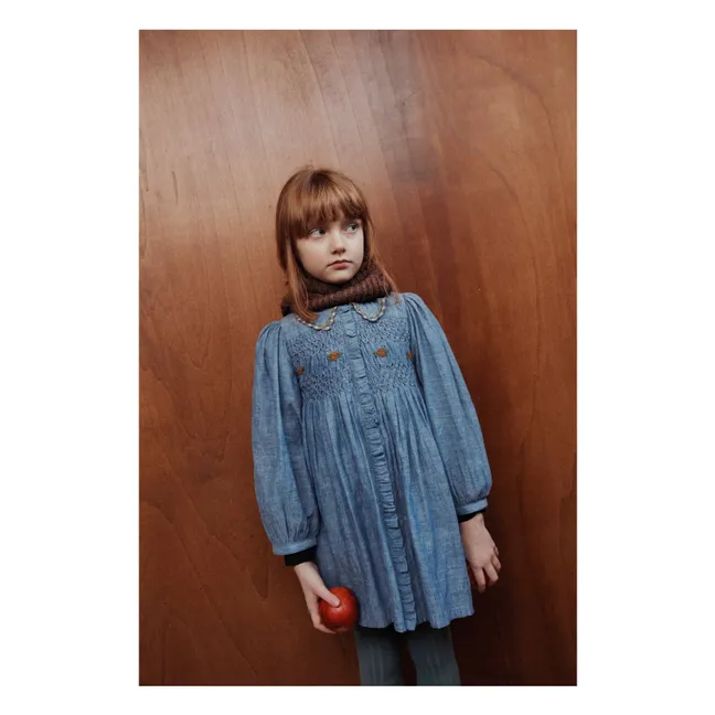 Vestido fruncido | Azul