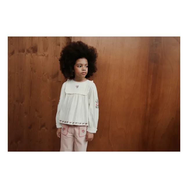 Embroidered blouse | Cream