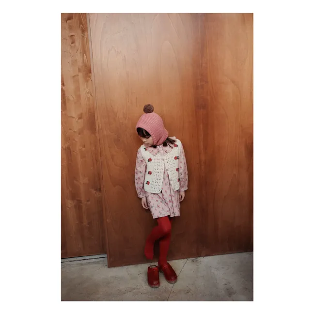 Vestido floral con cuello Claudine | Rosa