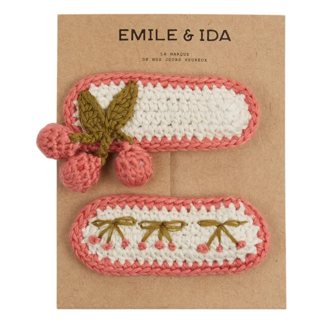 Lot 2 Barrettes Crochet | Rose