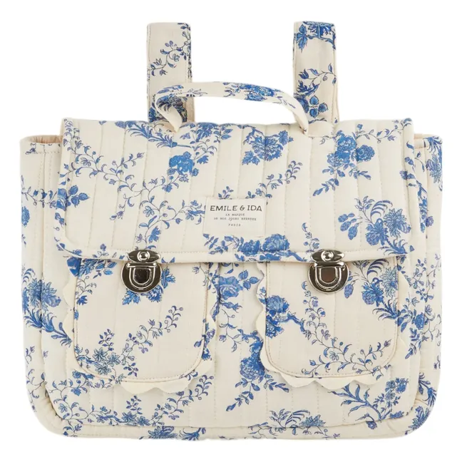Flowered Quilted Satchel | Ecru
