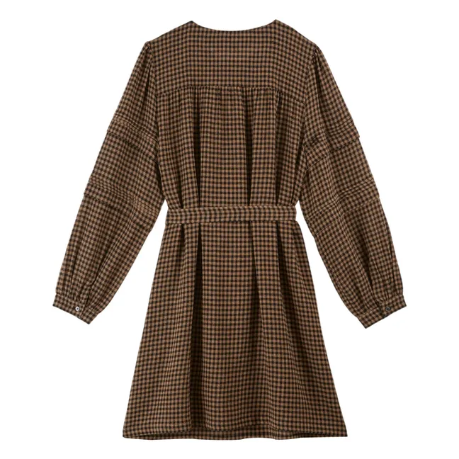 Robe Célestine Vichy | Marron
