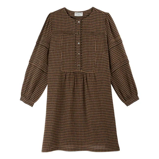 Robe Célestine Vichy | Marron