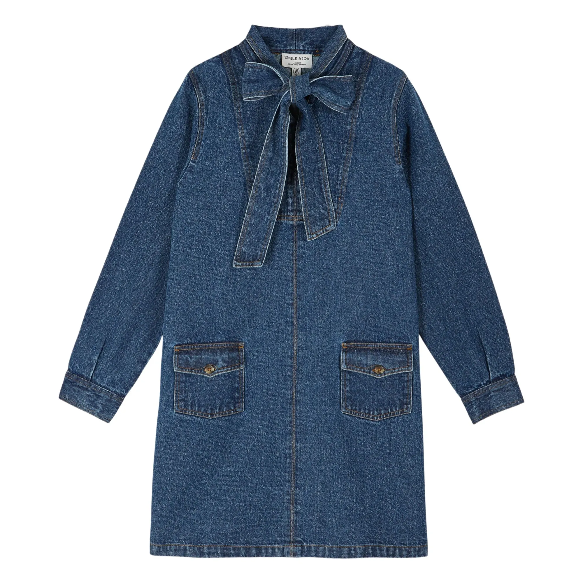 Emile Et Ida Blue Colette Denim Dress