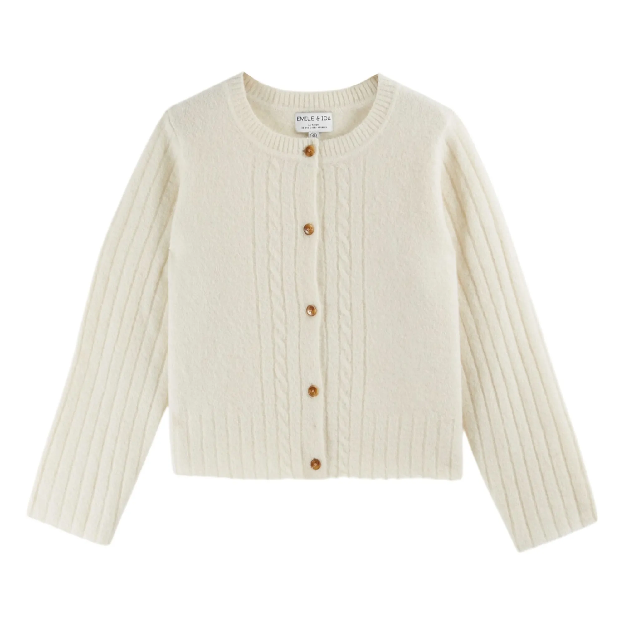 Emile Et Ida Cream Cold Alpaca Cardigan