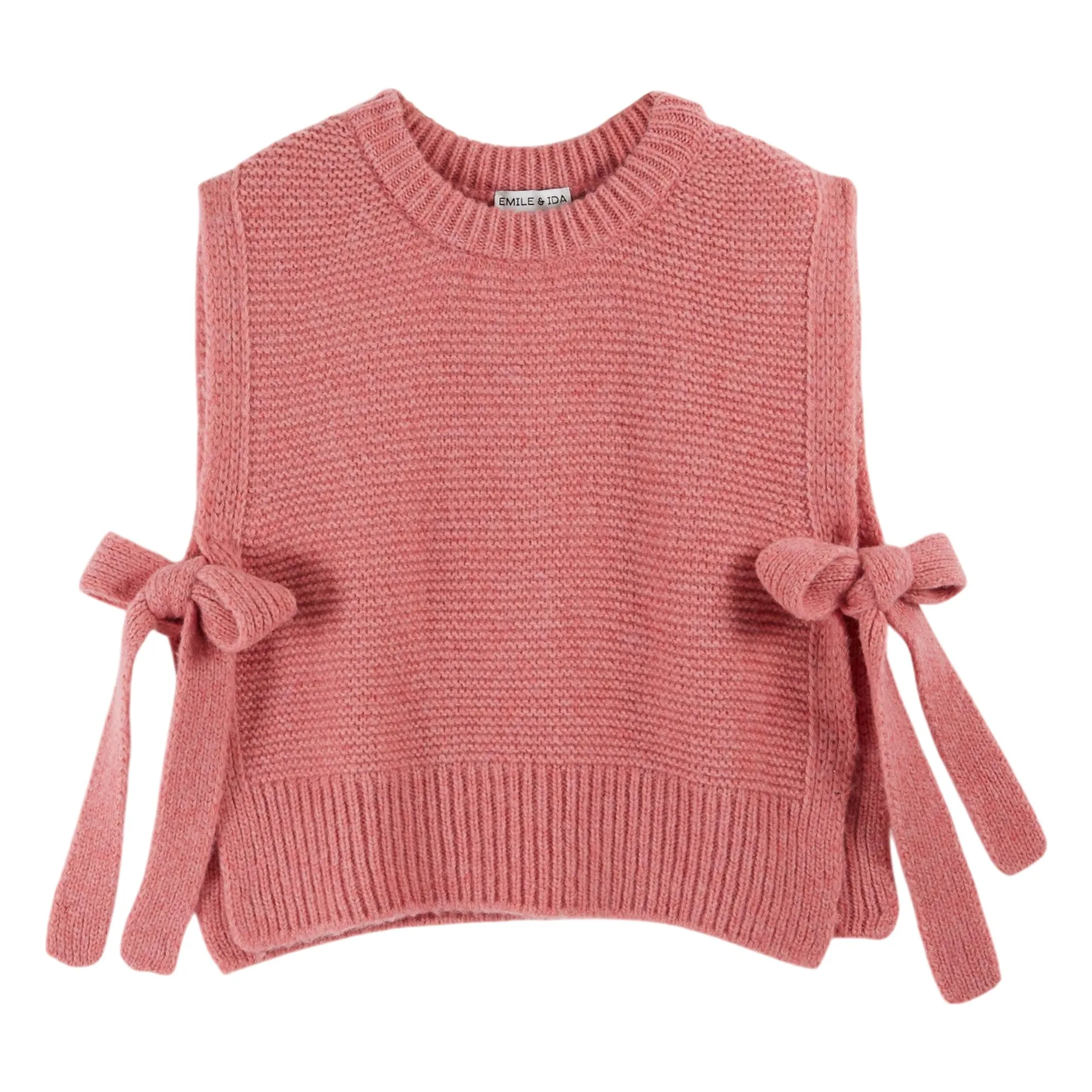 Emile Et Ida Pink Columbia Extra Fine Merino Wool Sleeveless Sweater