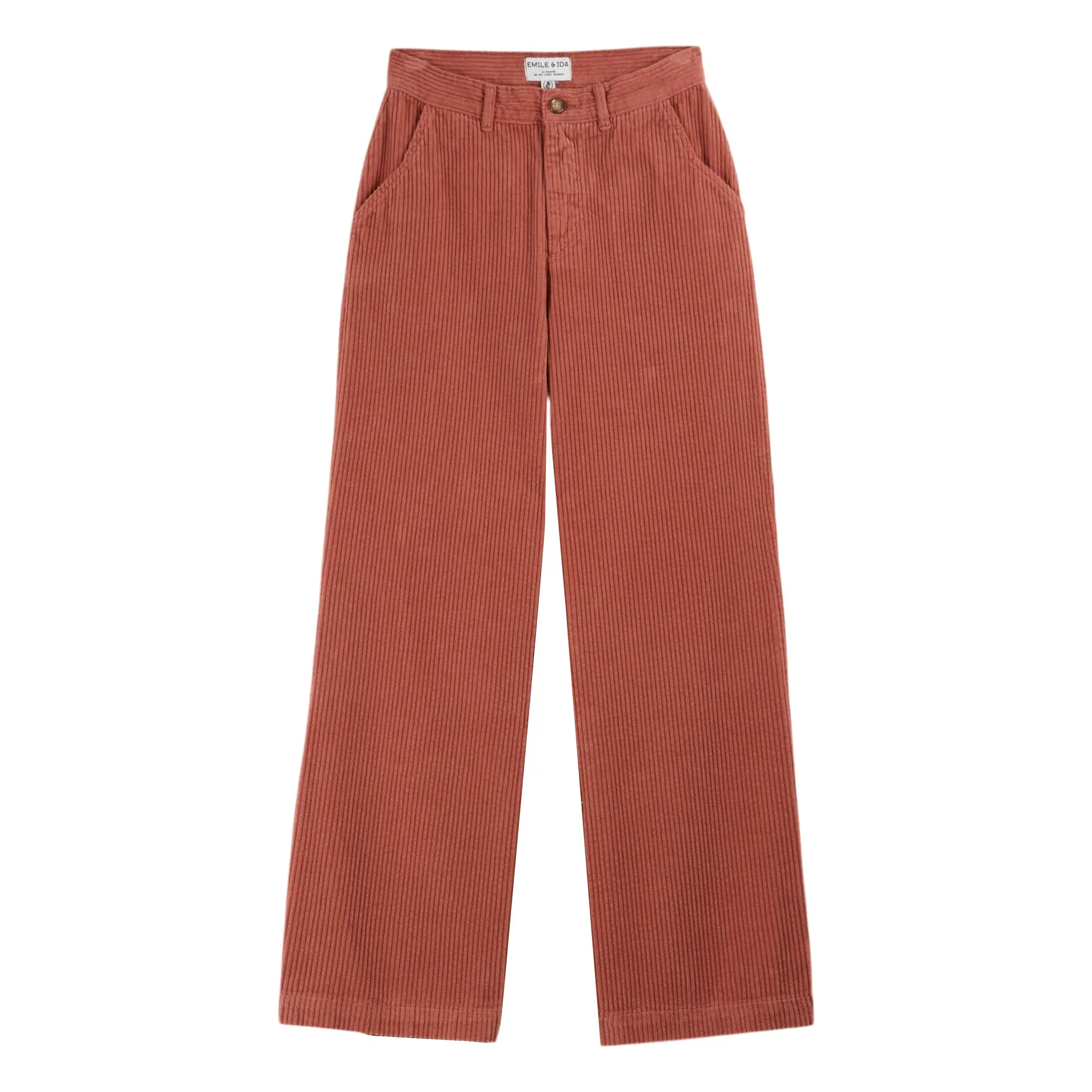 Emile Et Ida Brick Red Canelle Velvet Pants