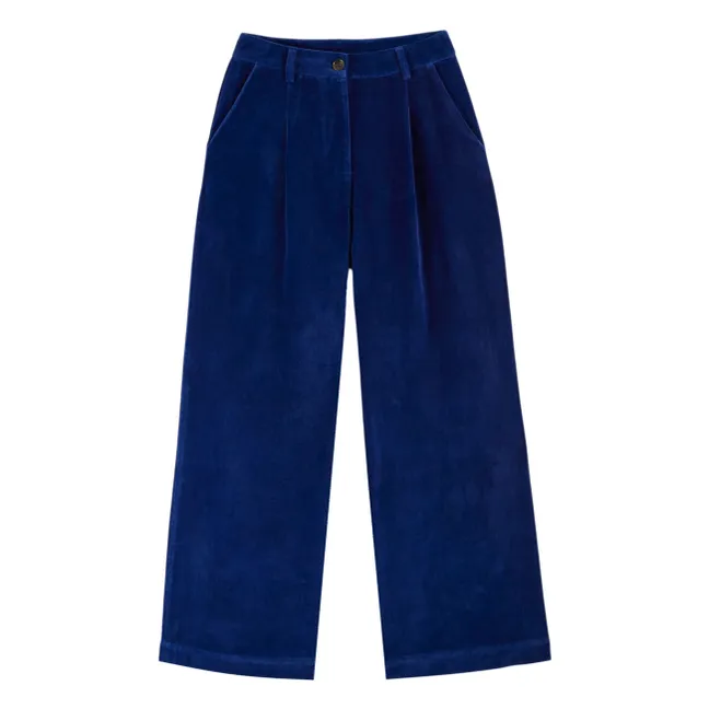 Pantalon Caroub Velours | Bleu roi