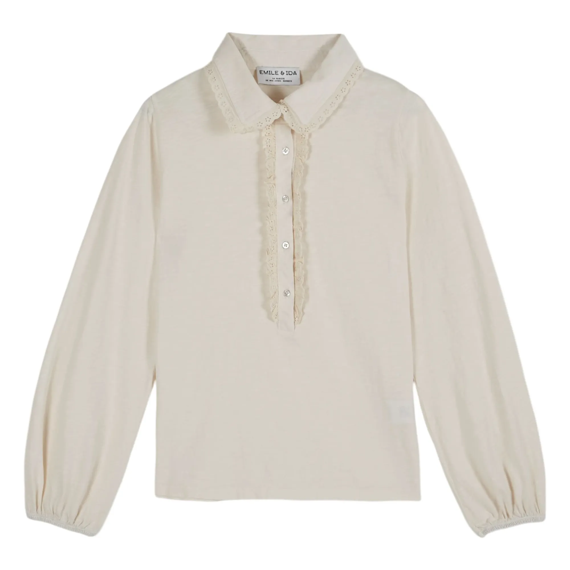 Emile Et Ida Cream Polo Shirt Carlotta Organic Cotton