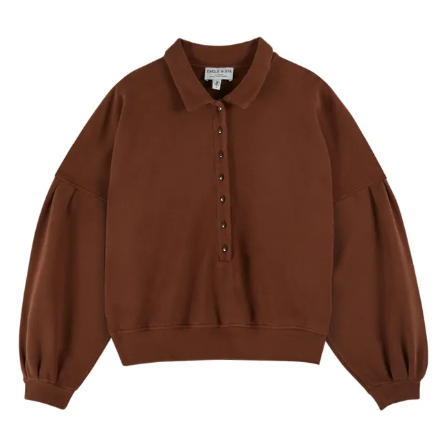 Sweat Polo Cannie Coton Bio | Marron