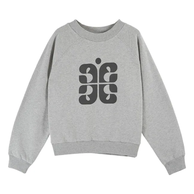 Sweat Carl Sigle Coton Bio | Gris chiné
