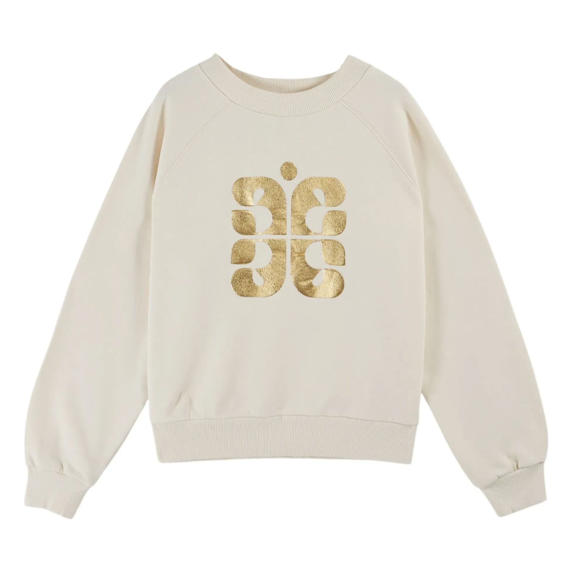 Emile Et Ida Cream Carl Sigle Organic Cotton Sweatshirt