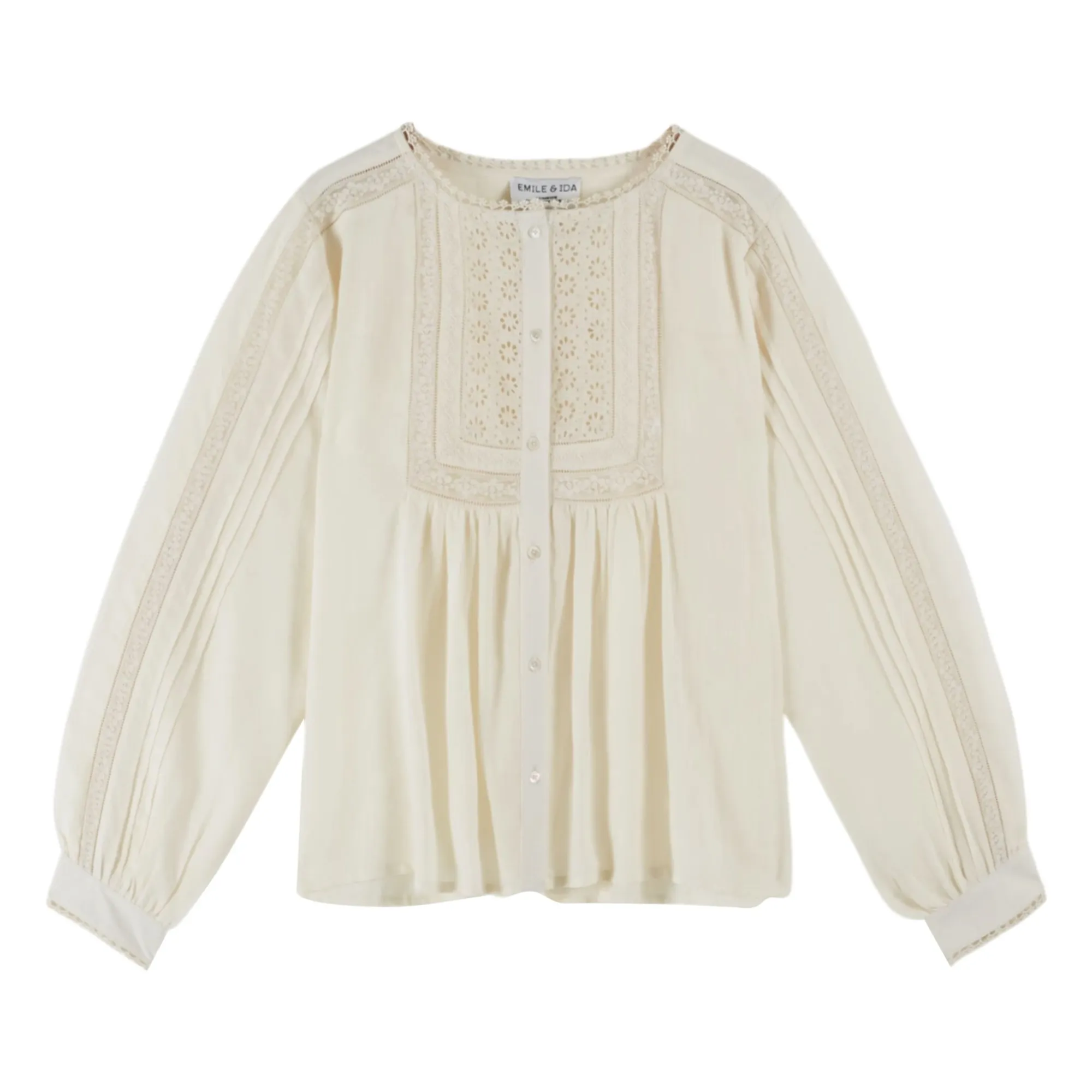 Emile Et Ida Cream Caitlyn Lace Blouse