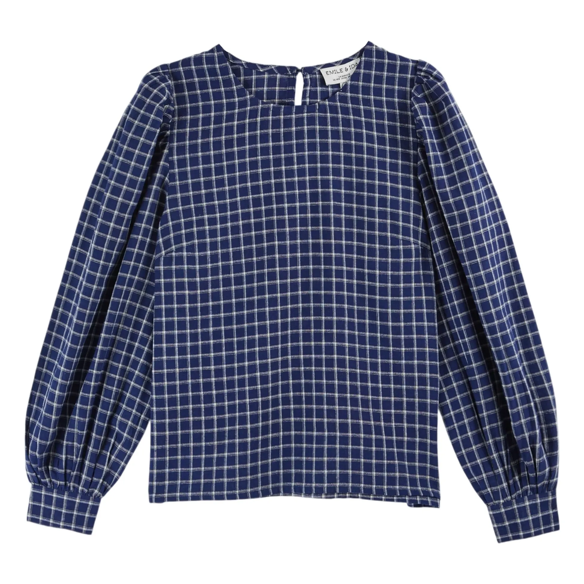 Emile Et Ida Blue Christia Gramercy Carreaux Blouse