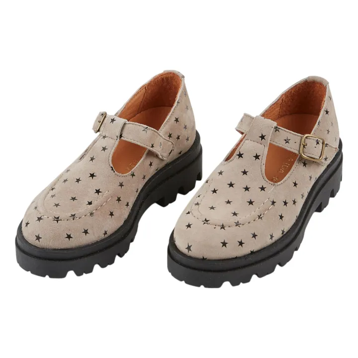 Mocassins Etoiles Cuir | Gris- Image produit n°1